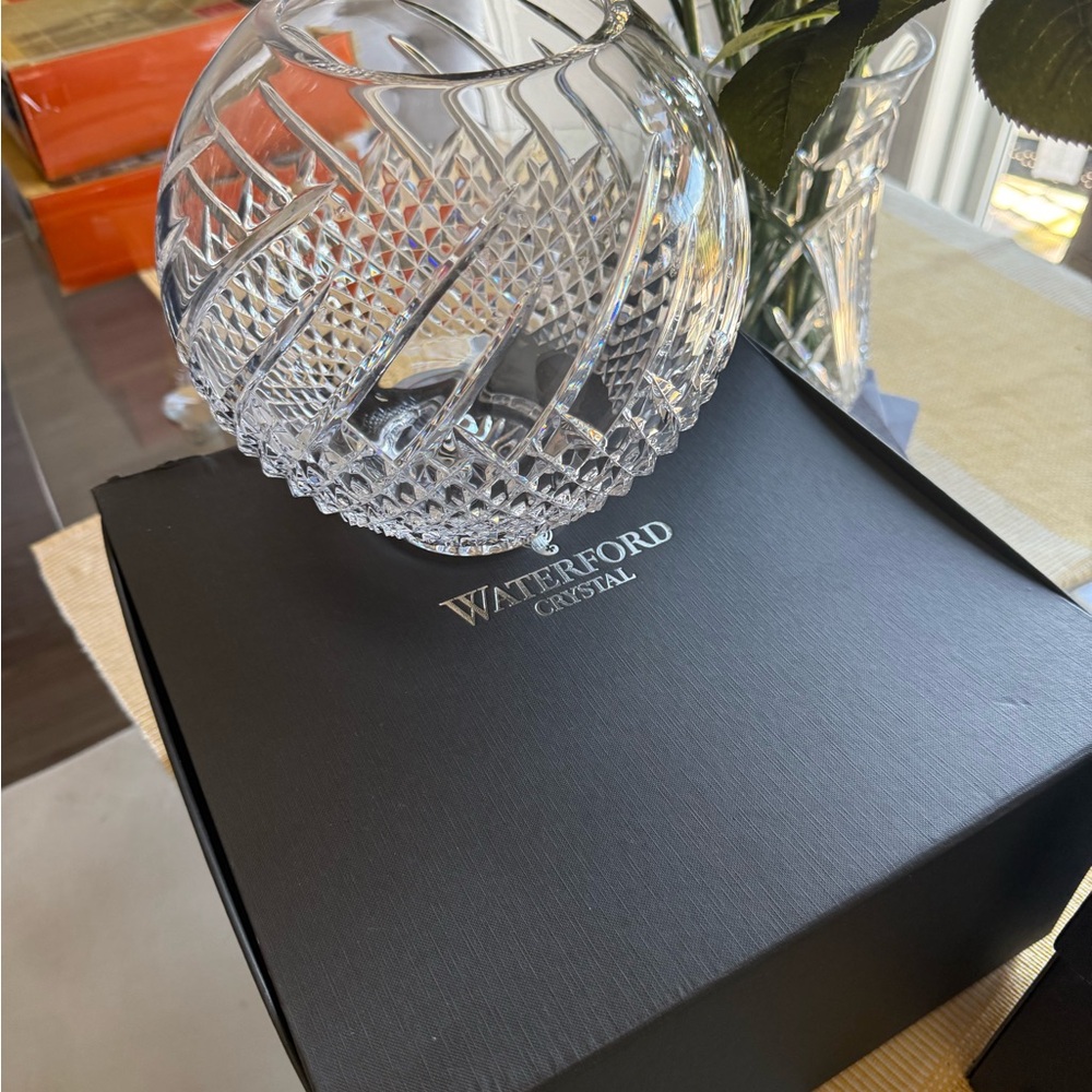 Waterford Crystal Sphere with Geometric Patterns